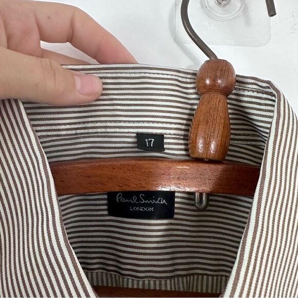 Vintage Paul Smith London Pinstripe Dress Shirt 17 - Picture 8 of 9